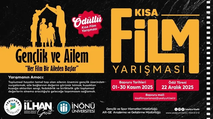 Yeşilyurt Belediyesi “Kısa Film Yarışması” Başvuruları 1 Kasım’da Başlıyor!