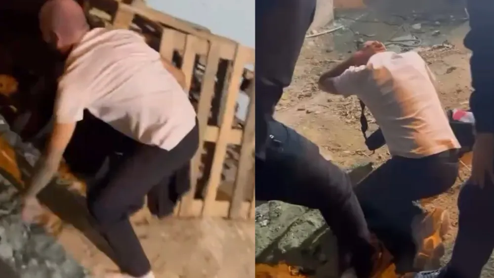 Kadını darbeden kişi, çevredekiler gelince canını kaçarak kurtardı