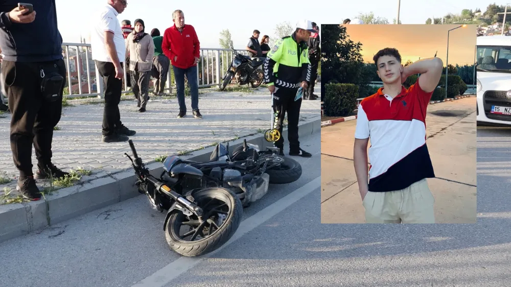 Trafik levhasına çarpan motosikletteki üniversite öğrencisinin bacağı koptu