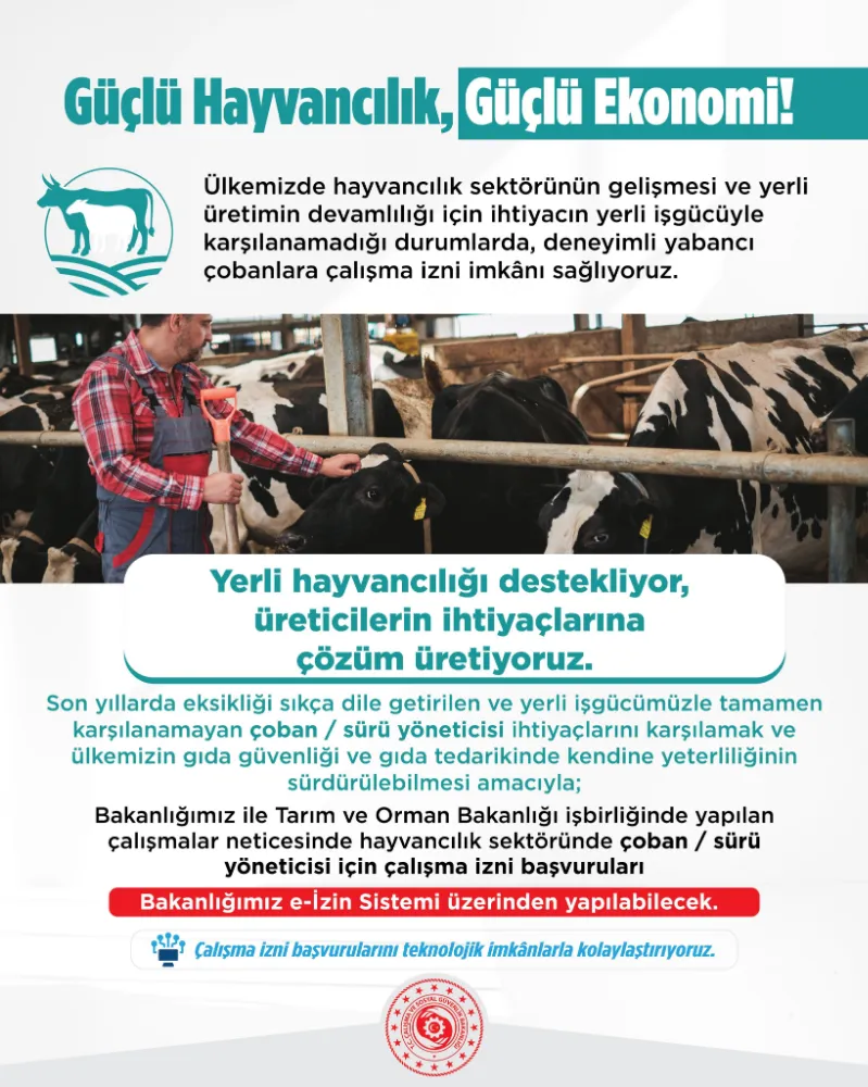 Yabancı çobanlara çalışma izni başvuruları başladı