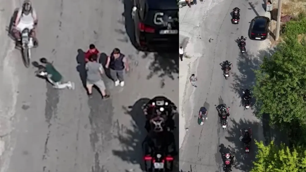 Düğün konvoyunun önünü kesmek isteyen çocuğa motosiklet çarptı
