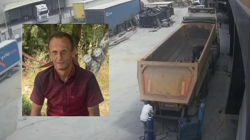 Damper kapağının başına çarpıp şoförün ölümüne neden olan olayın görüntüleri çıktı
