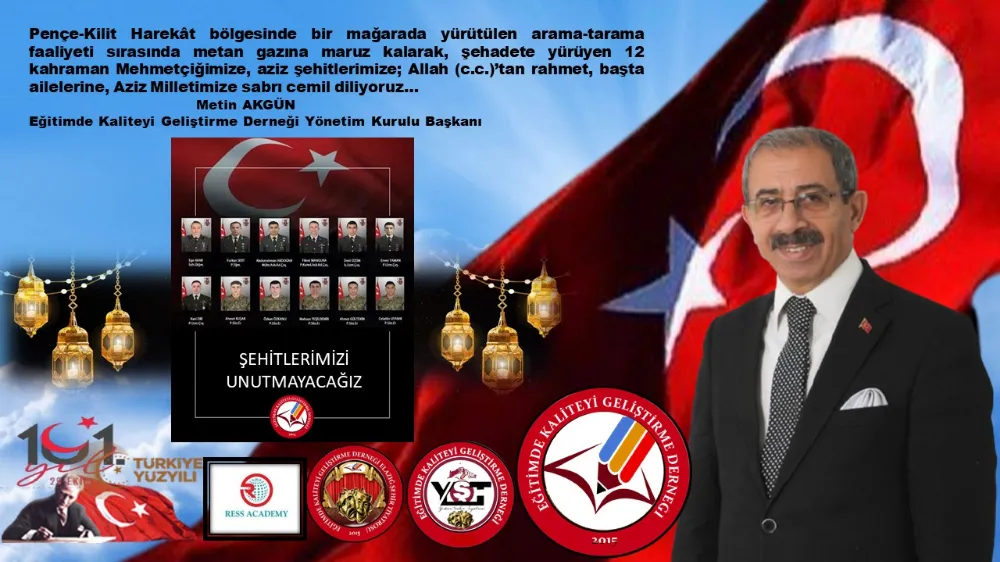 Başkan Akgün’den 12 Kahraman Şehit Mehmetçiklerimiz İçin Başsağlığı Açıklaması