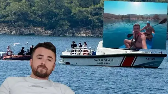 Kürek sörfü yaparken denize düşen Turgay